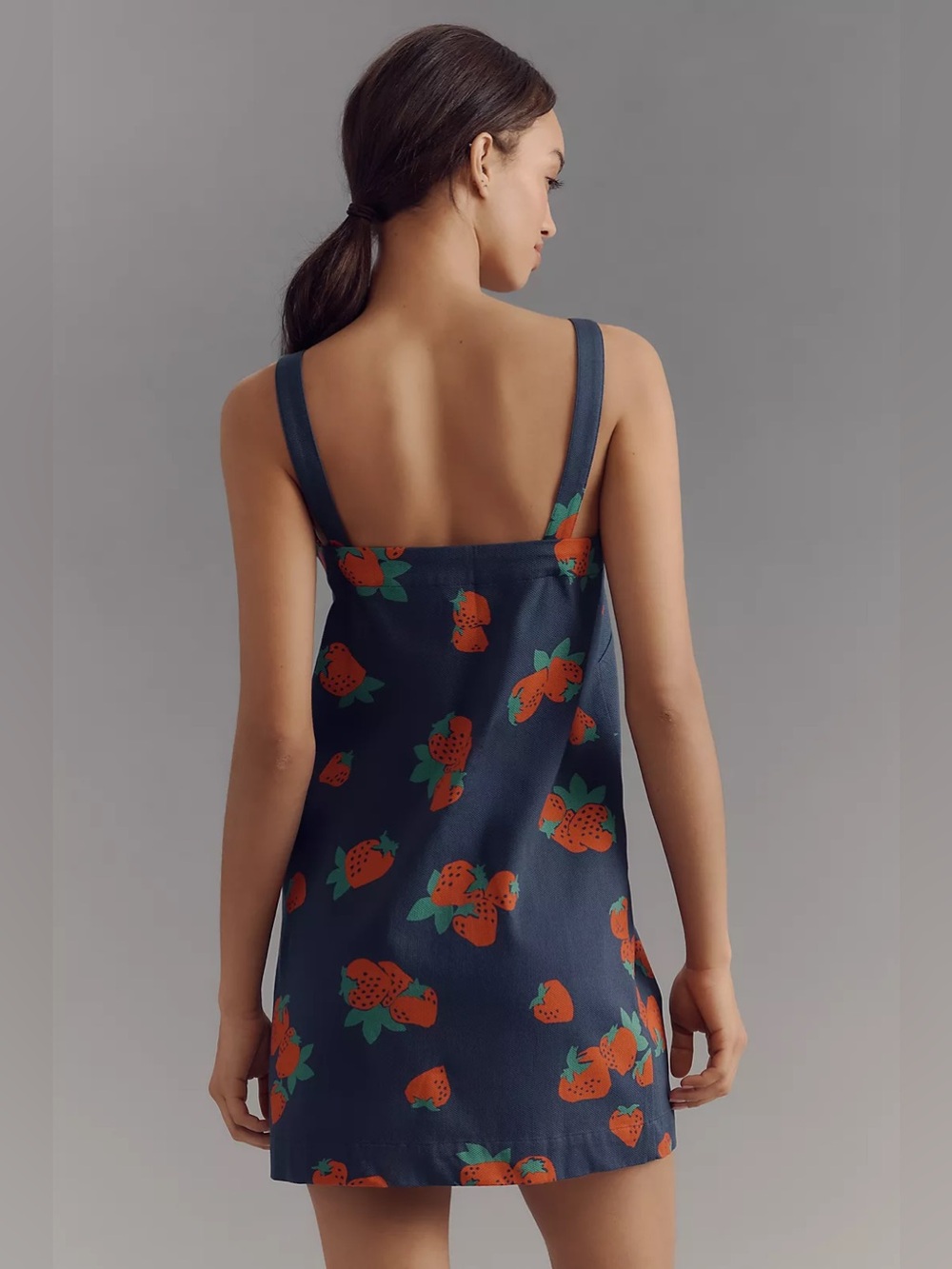 ๐ Anthropologie Maeve Square Neck Strawberry Shift Dress Sz: S ๐ - Picture 2 of 16